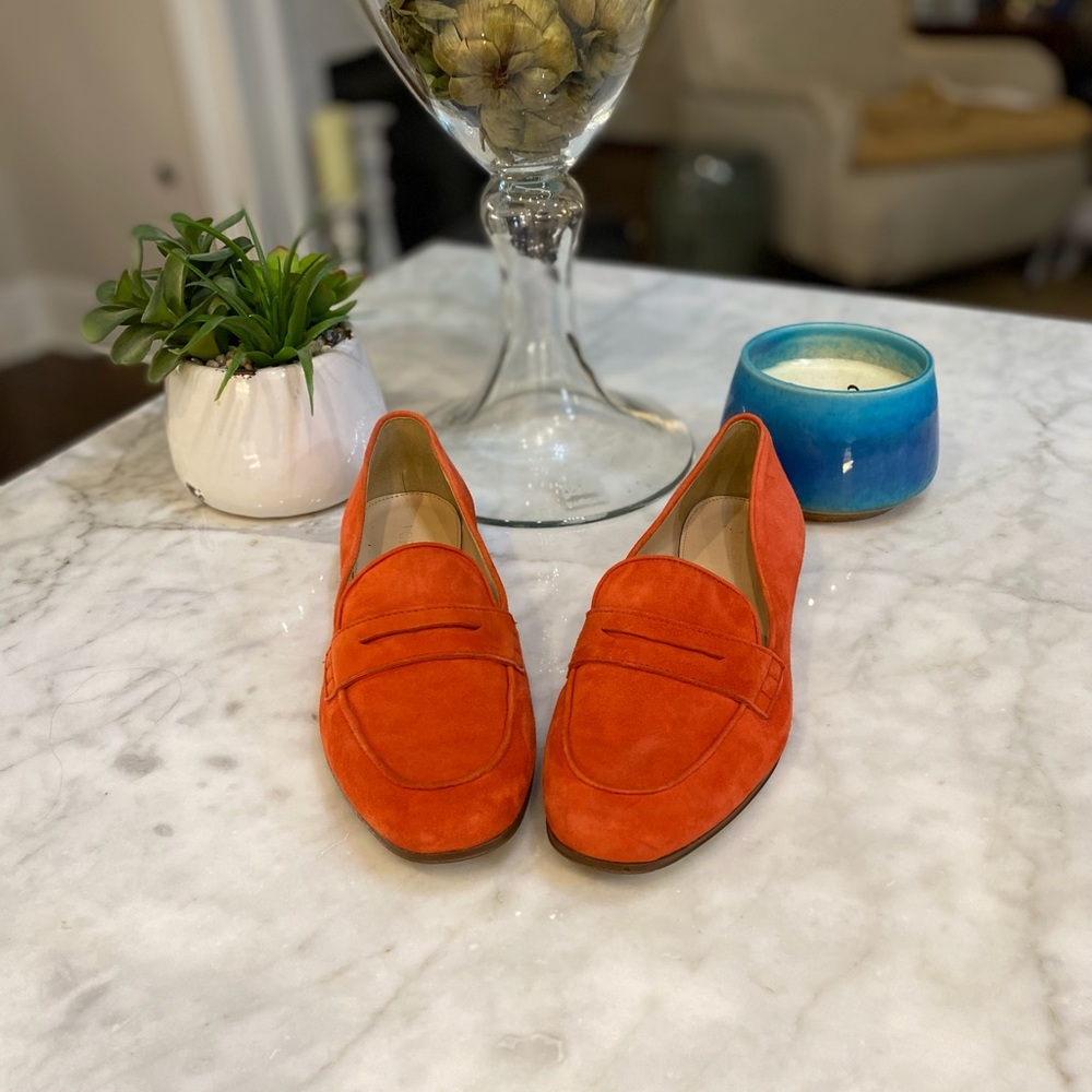 J. CREW PAPRIKA  RED SUEDE CHARLIE PENNY LOAFER!🧡